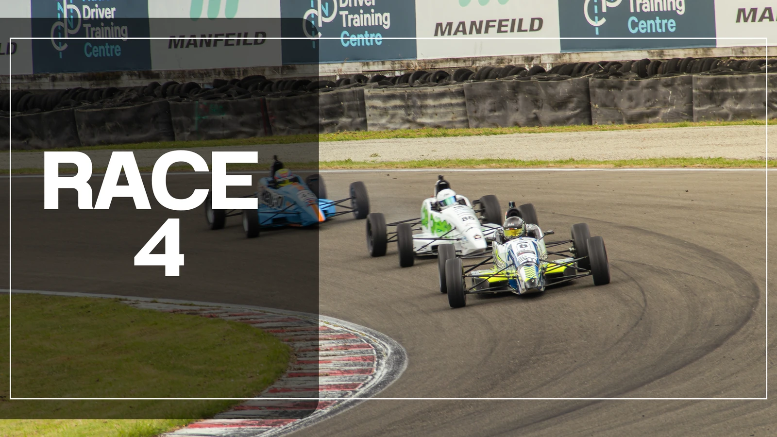 Blake Dowdall in close racing at Manfeild