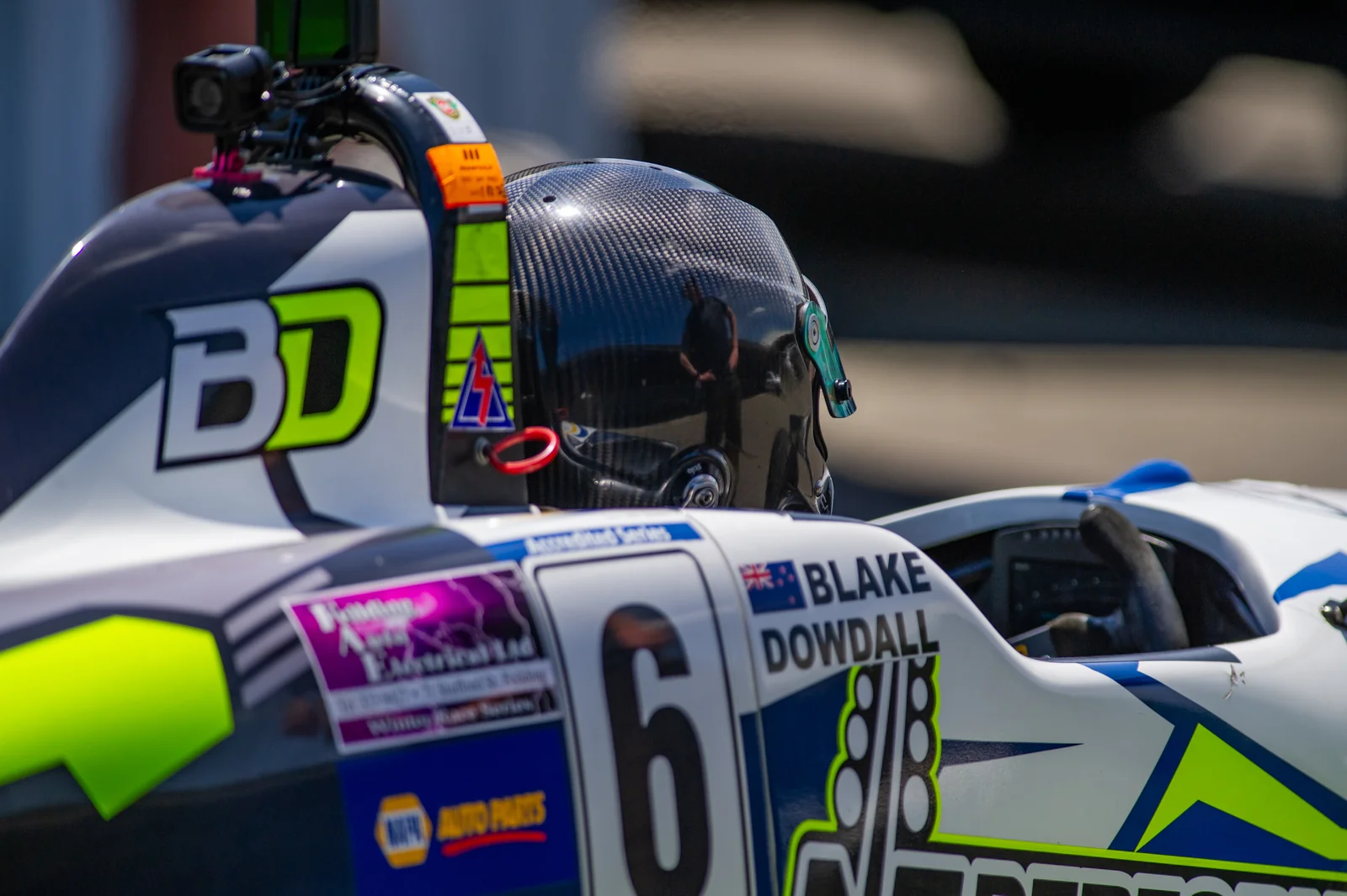 Blake Dowdall at the wheel of his #6 Formula Ford during the 2023-24 North Island Formula Ford Championship.