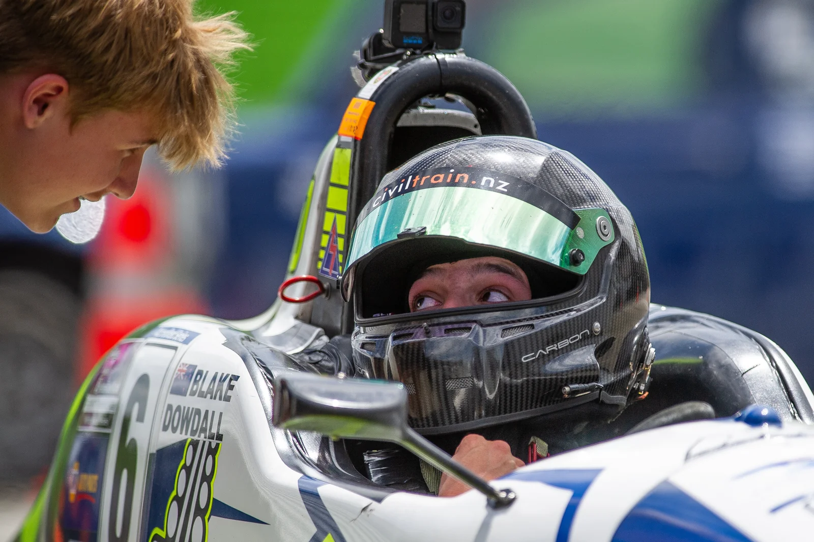 Portrait of Blake Dowdall during the 2023-24 North Island Formula Ford Championship.