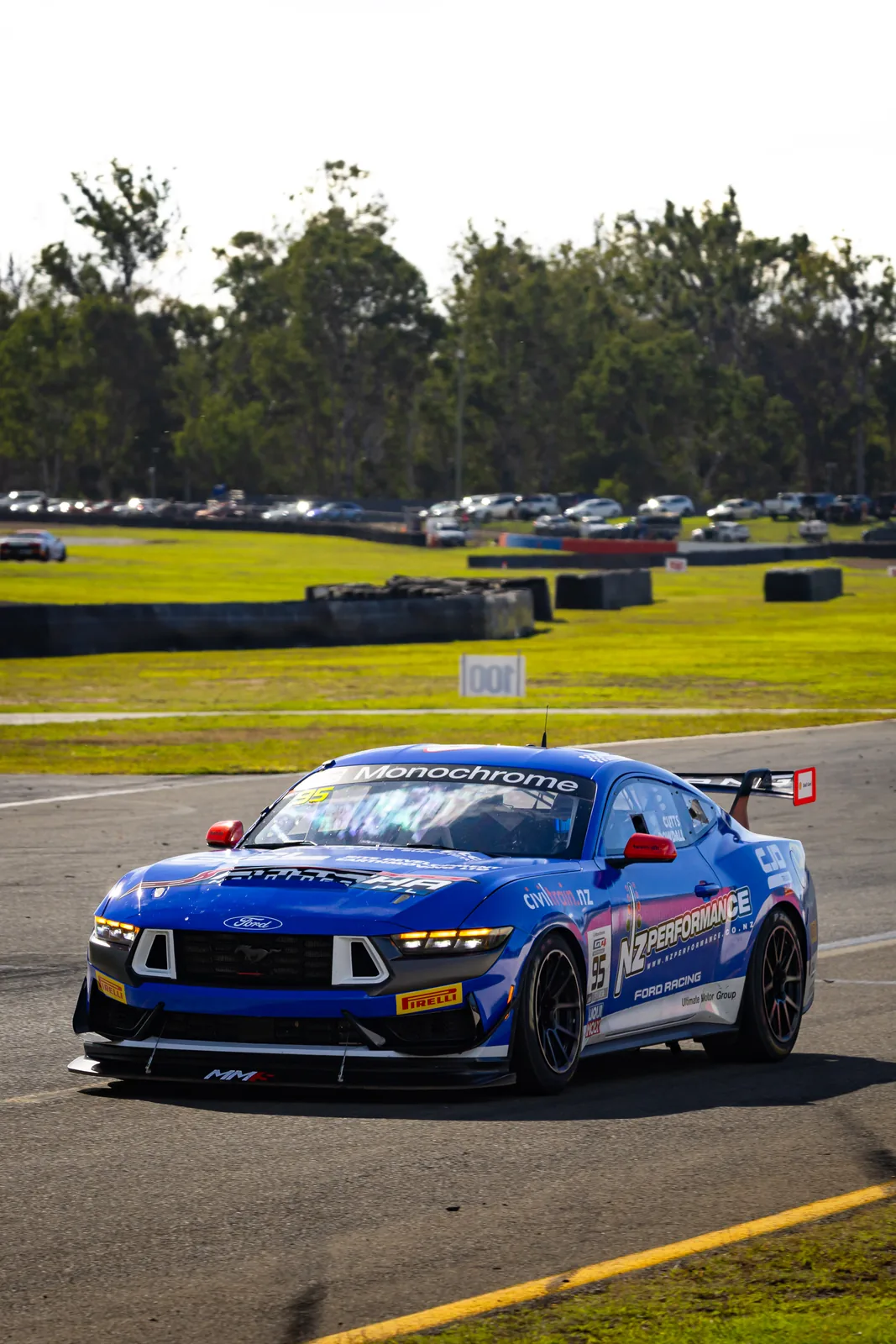 Blake Dowdall's #95 Ford Mustang GT4 in practice at Queensland Raceway Round 3
