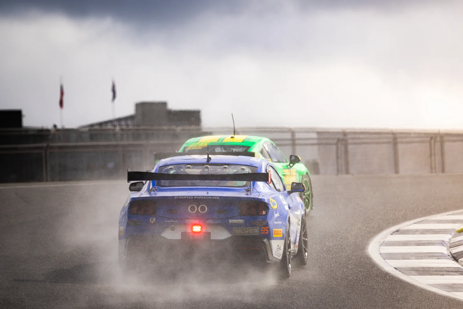 Blake Dowdall's Ford Mustang GT4 kicks up dust at The Bend Round 2